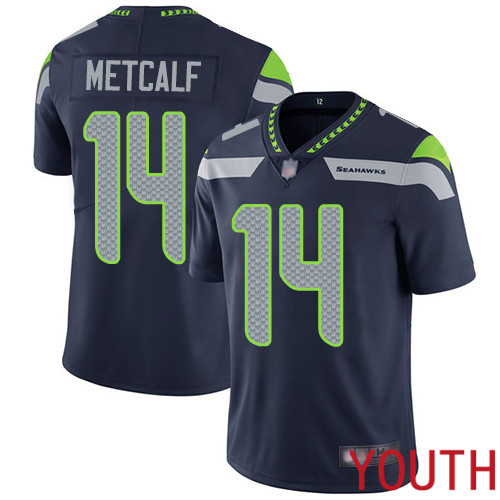 Seattle Seahawks Limited Navy Blue Youth D.K. Metcalf Home Jersey NFL Football #14 Vapor Untouchable